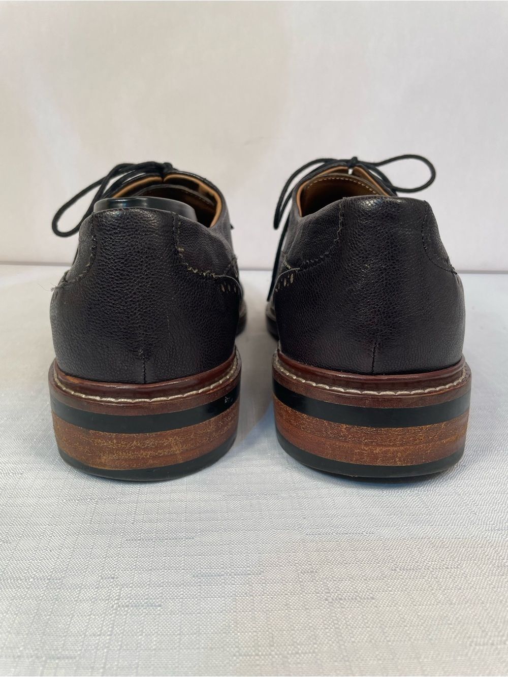 Classic Men's Brogue Derby Shoes by Cole Haan in Black Leather Oxford Dress - Picture 6 of 6